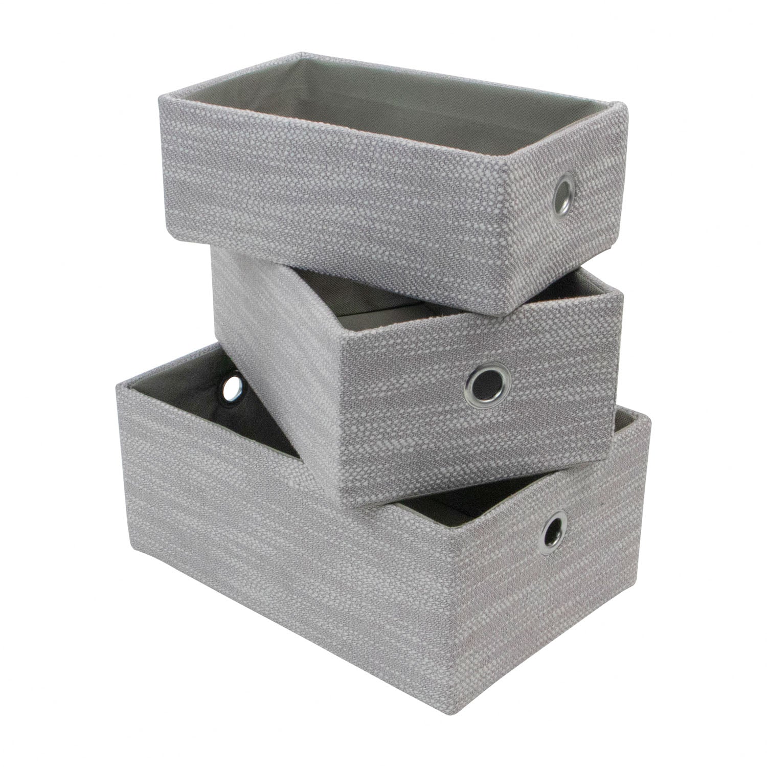 Serena Grey Set of 3 Rectangular Storage Baskets