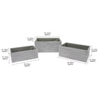 Serena Grey Set of 3 Rectangular Storage Baskets