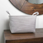 Serena Grey Rectangular Storage Basket with Handles