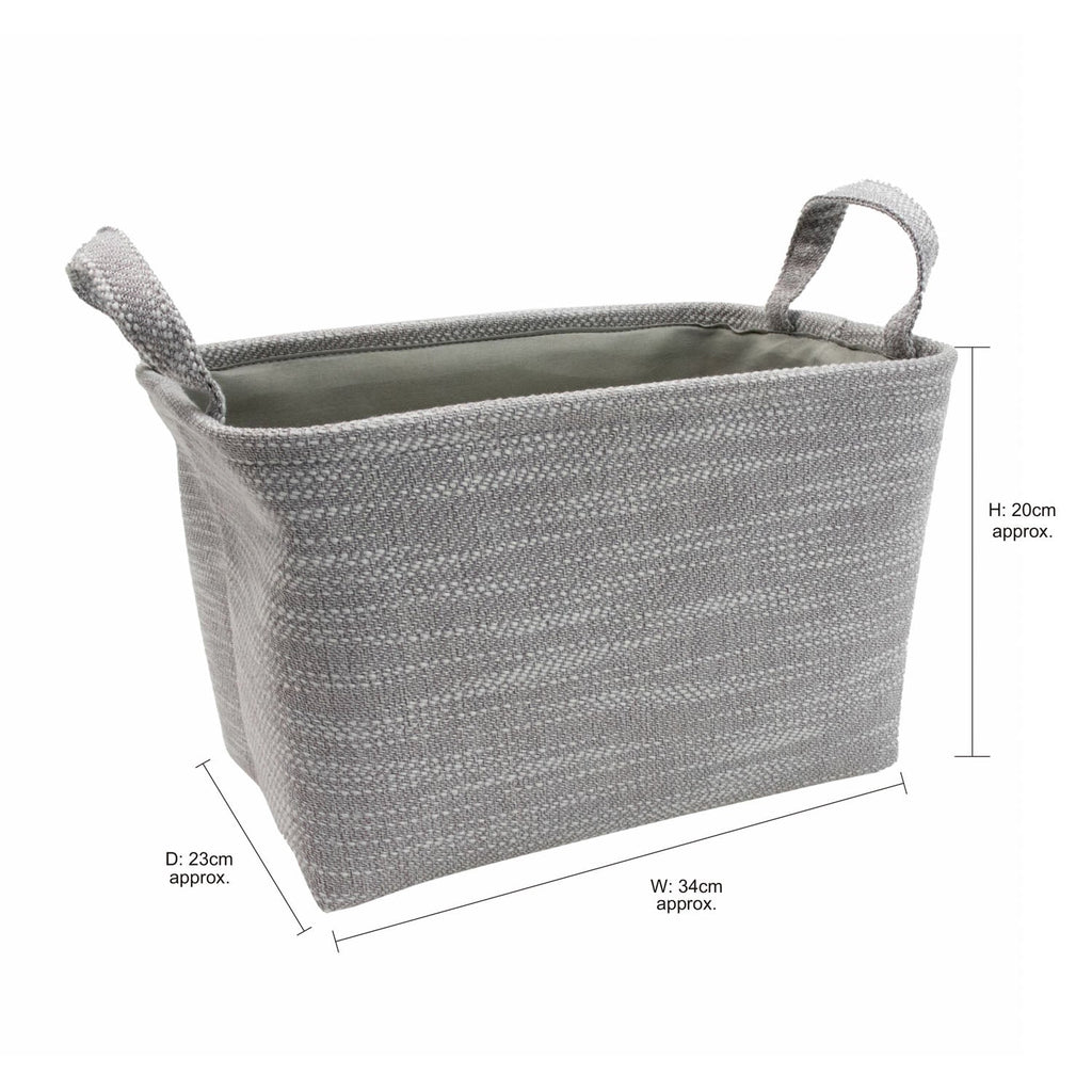 Serena Grey Rectangular Storage Basket with Handles