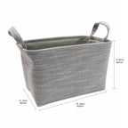 Serena Grey Rectangular Storage Basket with Handles