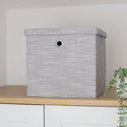 Serena Grey Foldable Cube Organiser Box with Lid