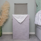 Serena Grey Foldable Laundry Hamper with Lid