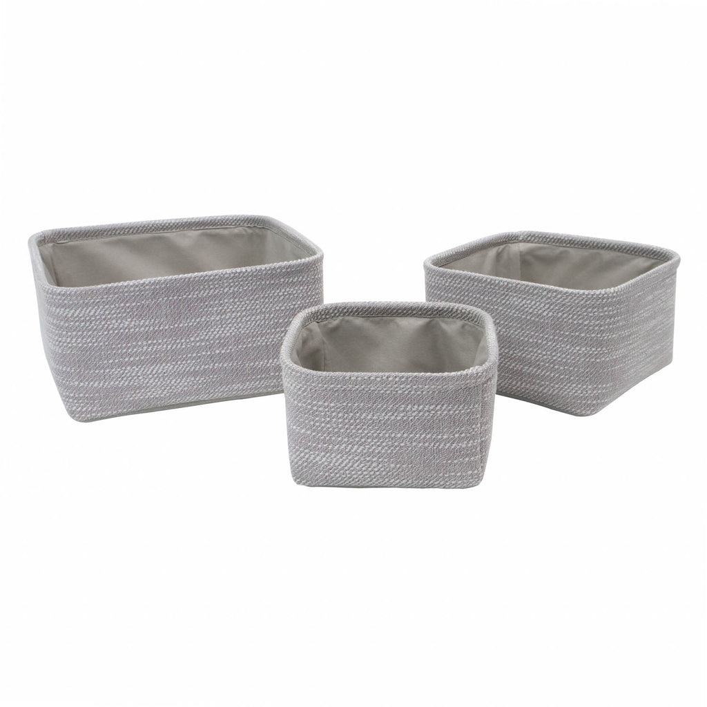 Serena Grey Set of 3 Square Storage Baskets