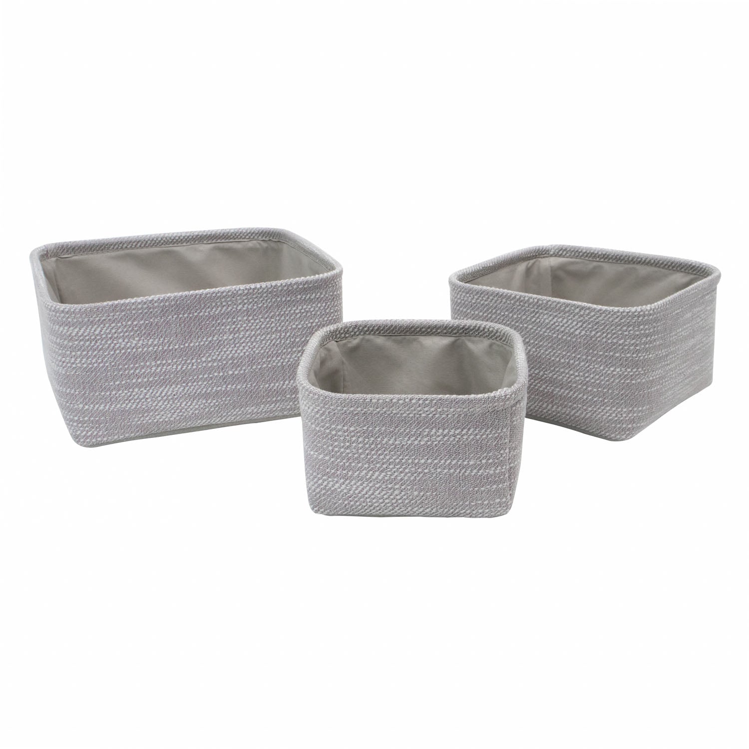 Serena Grey Set of 3 Square Storage Baskets