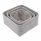 Serena Grey Set of 3 Square Storage Baskets