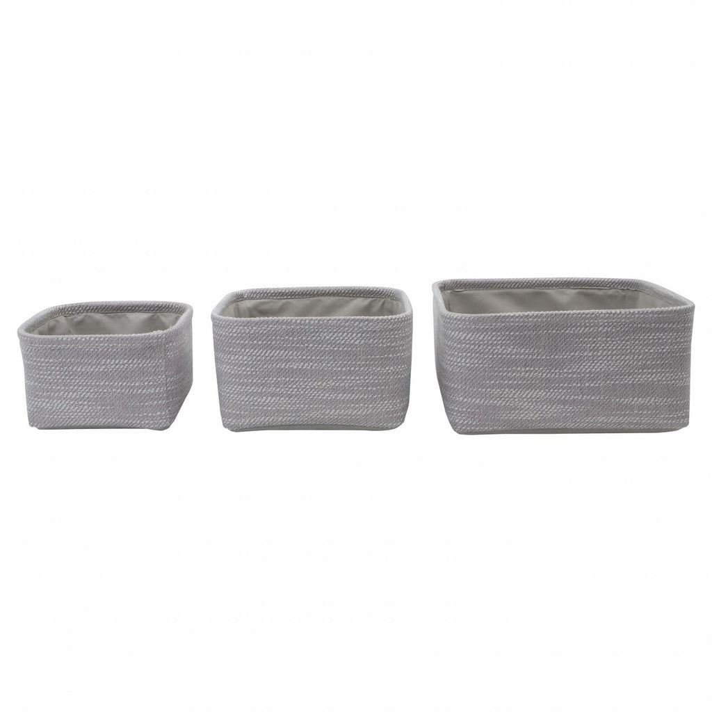 Serena Grey Set of 3 Square Storage Baskets