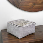 Serena Grey Set of 3 Square Storage Baskets