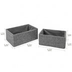 Chroma Set of 2 Rectangular Grey Storage Baskets