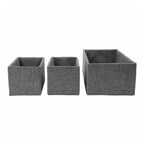 Chroma Set of 3 Grey Rectangular Storage Basket