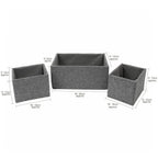 Chroma Set of 3 Grey Rectangular Storage Basket