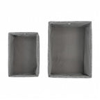 Chroma Set of 2 Rectangular Grey Storage Baskets with Lids