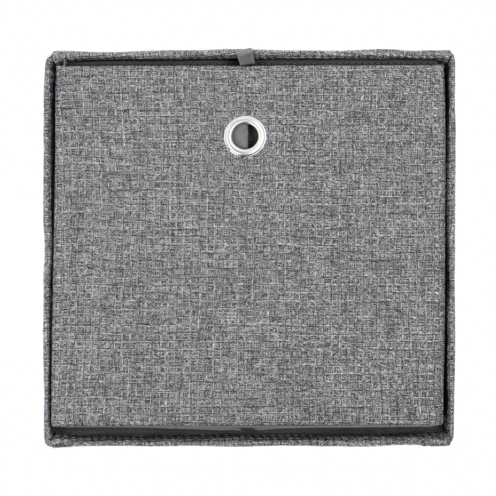 Chroma Foldable Grey Cube Organiser Box with Lid