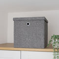 Chroma Foldable Grey Cube Organiser Box with Lid