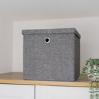 Chroma Foldable Grey Cube Organiser Box with Lid