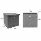 Chroma Foldable Grey Cube Organiser Box with Lid