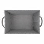 Chroma Rectangular Grey Storage Basket with Handles