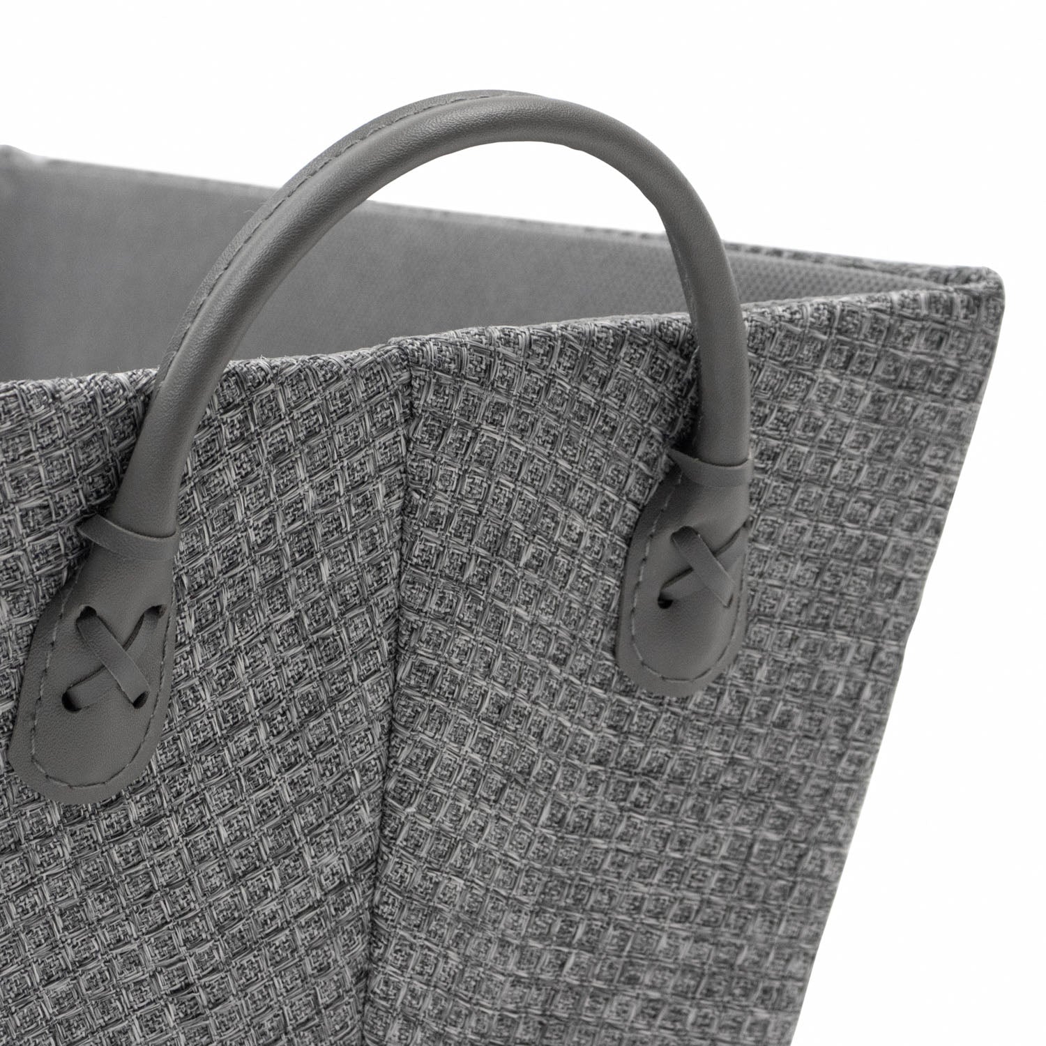 Chroma Rectangular Grey Storage Basket with Handles