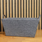 Chroma Rectangular Grey Storage Basket with Handles