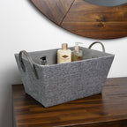 Chroma Rectangular Grey Storage Basket with Handles