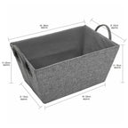 Chroma Rectangular Grey Storage Basket with Handles