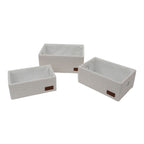 Shiro Set of 3 Boucle Fabric Rectangular Storage Baskets