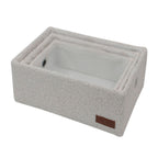 Shiro Set of 3 Boucle Fabric Rectangular Storage Baskets