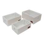 Shiro Set of 3 Boucle Fabric Rectangular Storage Baskets