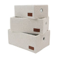 Shiro Set of 3 Boucle Fabric Rectangular Storage Baskets