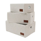 Shiro Set of 3 Boucle Fabric Rectangular Storage Baskets