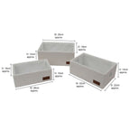 Shiro Set of 3 Boucle Fabric Rectangular Storage Baskets