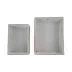 Shiro Set of 2 Boucle Fabric Rectangular Baskets with Lids