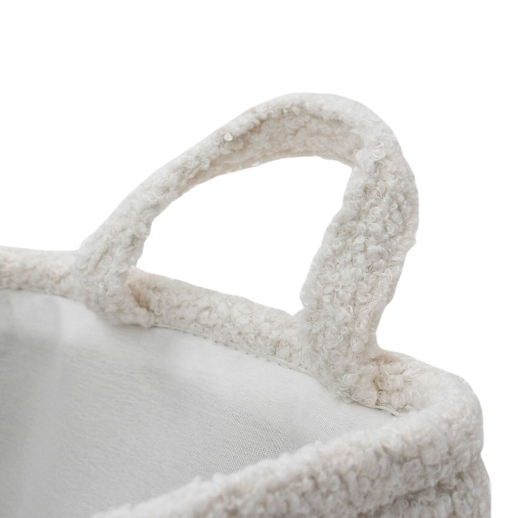 Shiro Boucle Fabric Rectangular Basket with Handles