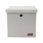 Shiro Boucle Fabric Cube Foldable Box with Lid