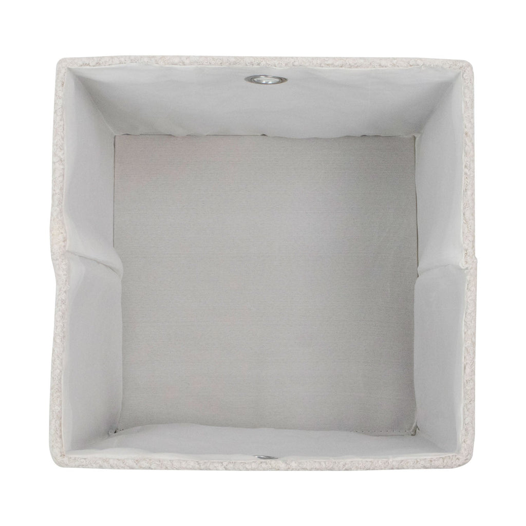 Shiro Boucle Fabric Cube Foldable Box with Lid