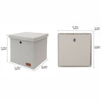 Shiro Boucle Fabric Cube Foldable Box with Lid