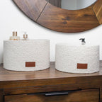 Shiro Set of 2 Boucle Fabric Round Baskets