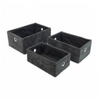 Metro Black Set of 3 Rectangular Storage Baskets