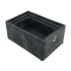 Metro Black Set of 3 Rectangular Storage Baskets