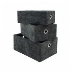 Metro Black Set of 3 Rectangular Storage Baskets