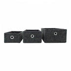 Metro Black Set of 3 Rectangular Storage Baskets