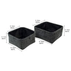 Metro Black Set of 2 Square Storage Baskets