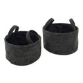 Metro Black Set of 2 Round Storage Baskets with Handles