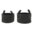 Metro Black Set of 2 Round Storage Baskets with Handles