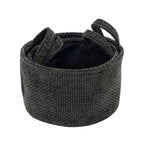 Metro Black Set of 2 Round Storage Baskets with Handles