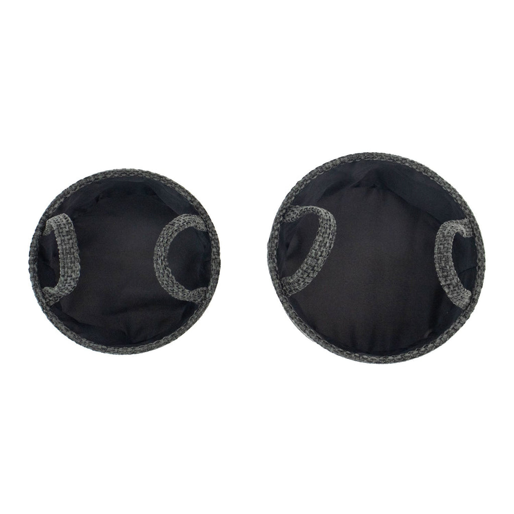 Metro Black Set of 2 Round Storage Baskets with Handles