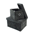 Metro Black Set of 2 Rectangular Baskets with Lids