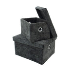 Metro Black Set of 2 Rectangular Baskets with Lids