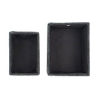 Metro Black Set of 2 Rectangular Baskets with Lids