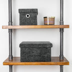 Metro Black Set of 2 Rectangular Baskets with Lids